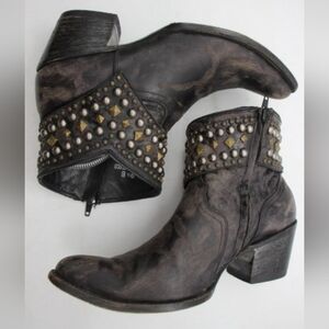 Old Gringo Mini Belinda Studded Women'sSize 9.5 B Chocolate Brown Ankle Boots